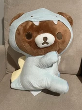 Rilakkuma Blue Dino Plush 16” Side New NWT Super Soft San-X Round 1