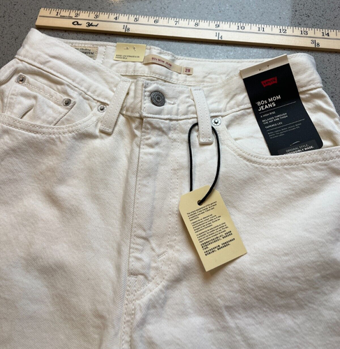 NWT LEVI'S 90s HIGH WAIST MOM JEAN WHITE SZ 28 X 30 - Picture 7 of 10