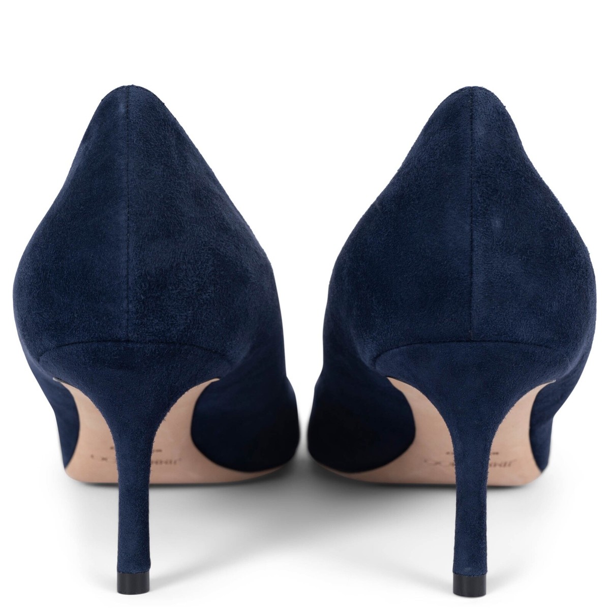 70036 auth JIMMY CHOO navy blue suede ROMY 60 Pumps Shoes 43 fit