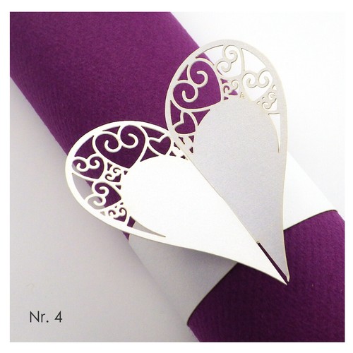 50 Serviettenringe Servietten Ringe Halter falten Tischdeko Hochzeitsdeko weiss - Bild 30 von 33