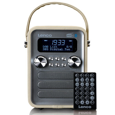 Lenco PDR-051TPSI - Tragbares DAB+ FM-Radio - Bluetooth und AUX-Eingang - Taupe