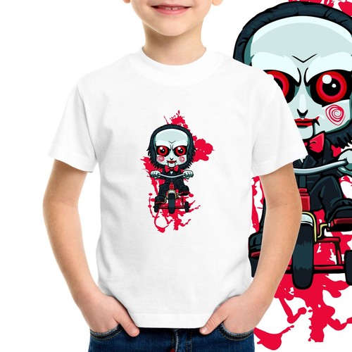 T-SHIRT d'horreur cadeau d'Halloween hommes adultes enfants Pennywise Jason Scream IT top tee - Photo 39 sur 46