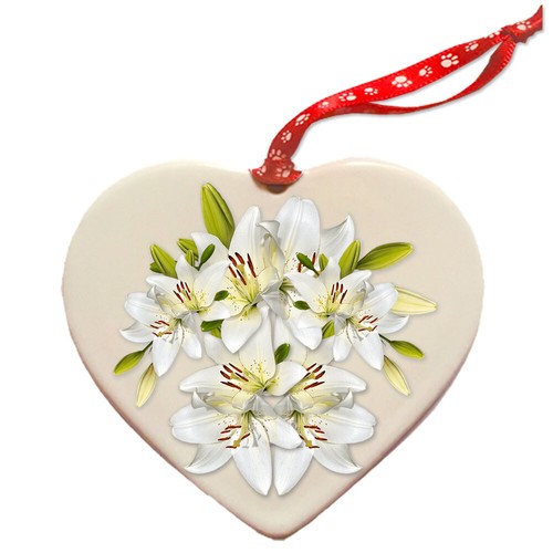 Bloodhound Porcelain Floral Heart Shaped Double-Sided Ornament Décor - Picture 2 of 2