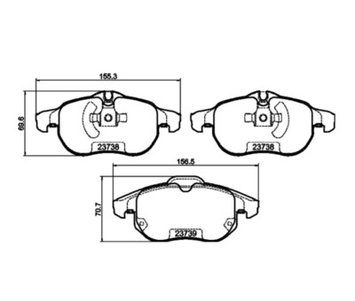Mintex Disc Brake Pad Set - MDB2262 - Fits Saab, Opel & Others - Front