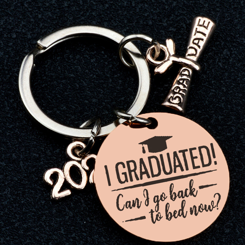2pcs Class of 2023 Graduation Keychains Gifts for School Students Key Ring - Main Image