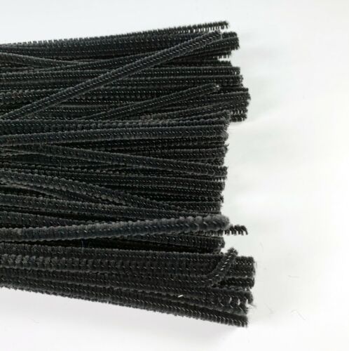 Black Pipecleaners 30cm length 4mm Pipe Cleaners Pack of 100 - Afbeelding 1 van 4