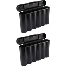 2 Black 18650 & CR123A 6 Battery Holder Storage Case for 18650 Batteries