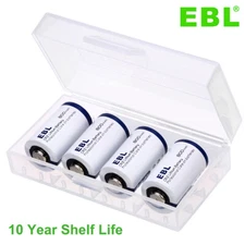 4x 3V 800mAh CR2 Lithium Battery (DLCR2,ELCR2) + Case For Camera Flashlight Toys