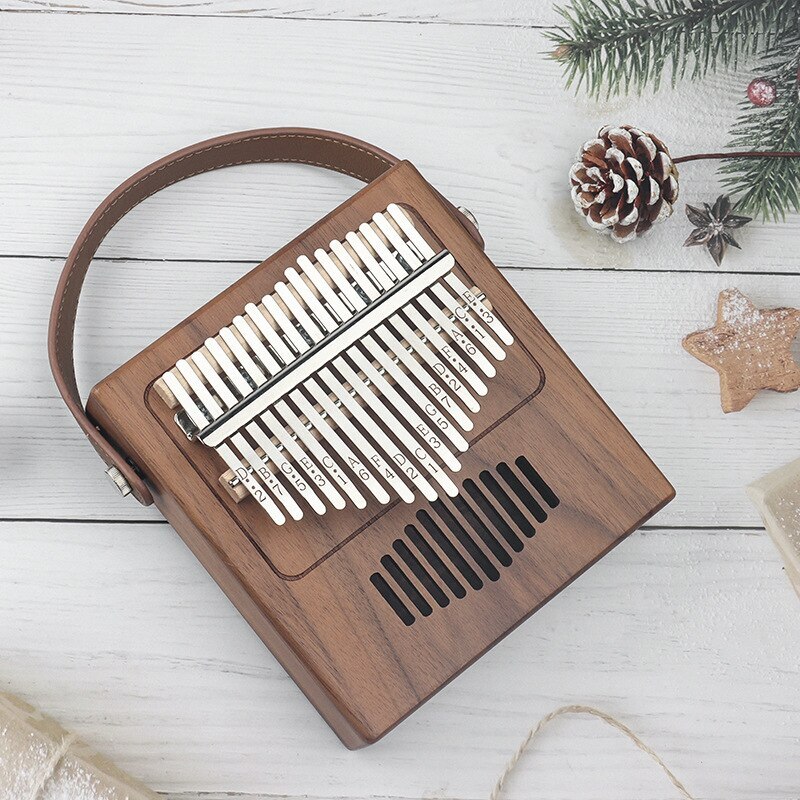 Tastiera Pianoforte per Principianti Noce Nero Kalimba 17 Tasti Radio Pollice Stile 2023 foto 3