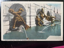 Vintage Postcard 1915-1930 Court of Neptune, Library of Congress, Washington, DC