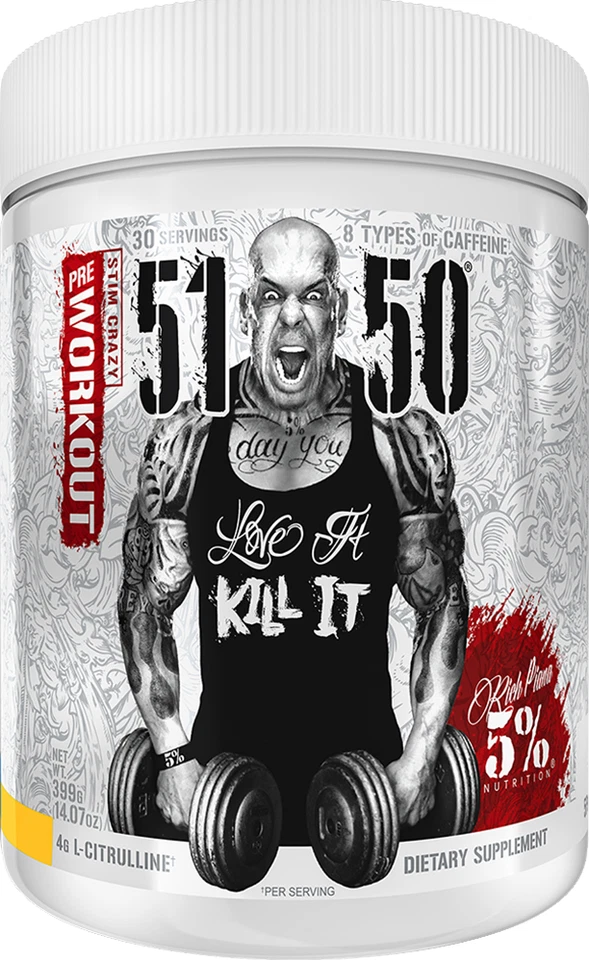 Rich Piana 5% Nutrition 51/50 Pre-workout Training Booster Pump