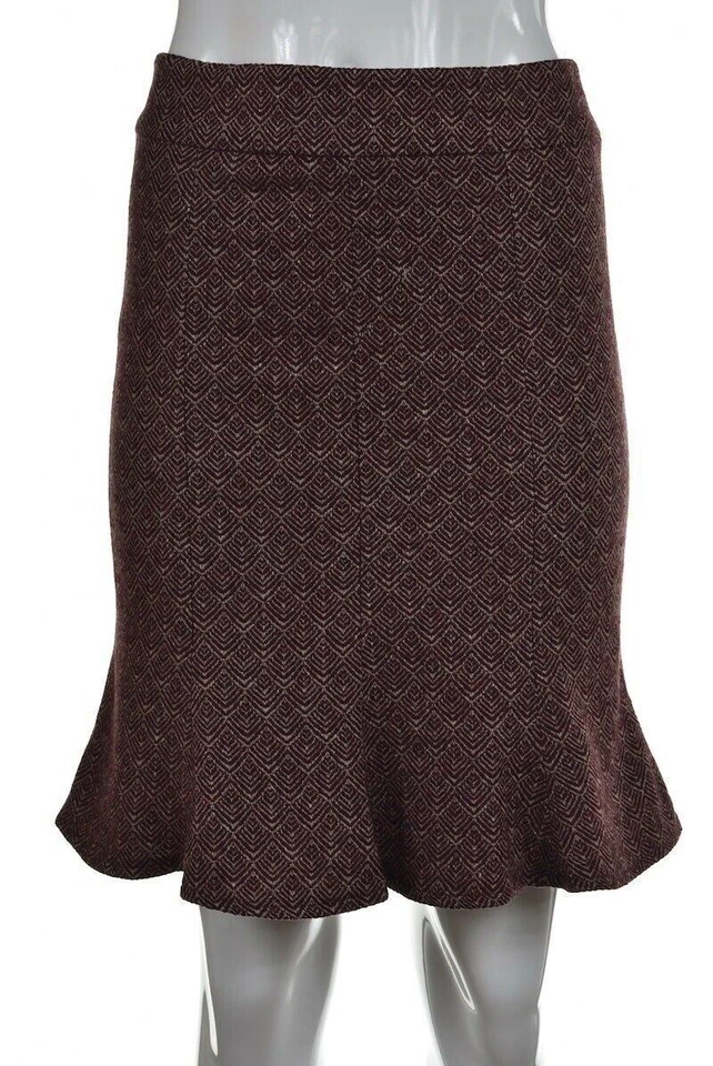 Falda Nanette Lepore para mujer talla 0 roja borgoña trompeta recta hasta la rodilla