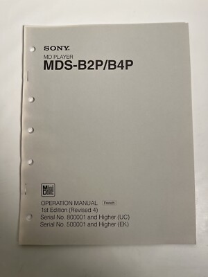 FRENCH Vntg 1990s Sony MD Player Mini Disc B2P B4P Operation Manual HTF RARE OEM