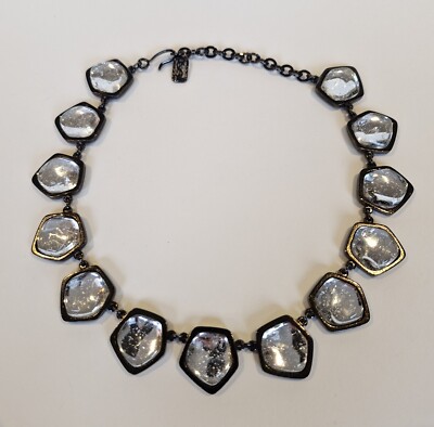Collier Vintage Plaqué Or Avec Pierres Rhinestones (gripox) - Collier De Couture - Occasion (état à Vérifier)