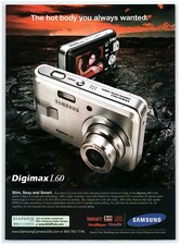 2006 Samsung Print Ad, Digimax L60 Digital Camera Lava Rock Sexy Hot Body Model