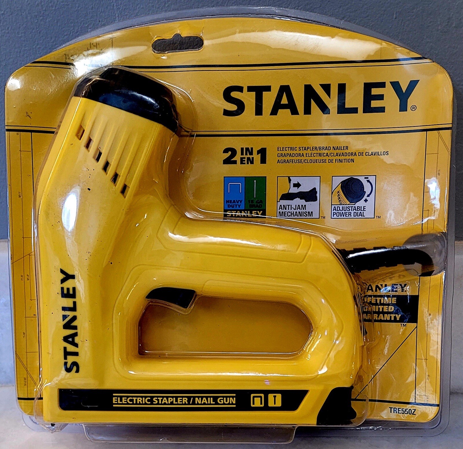 Stanley TRE550 HeavyDuty Quick Jam Clear Electric Staple/Brad Nail Gun