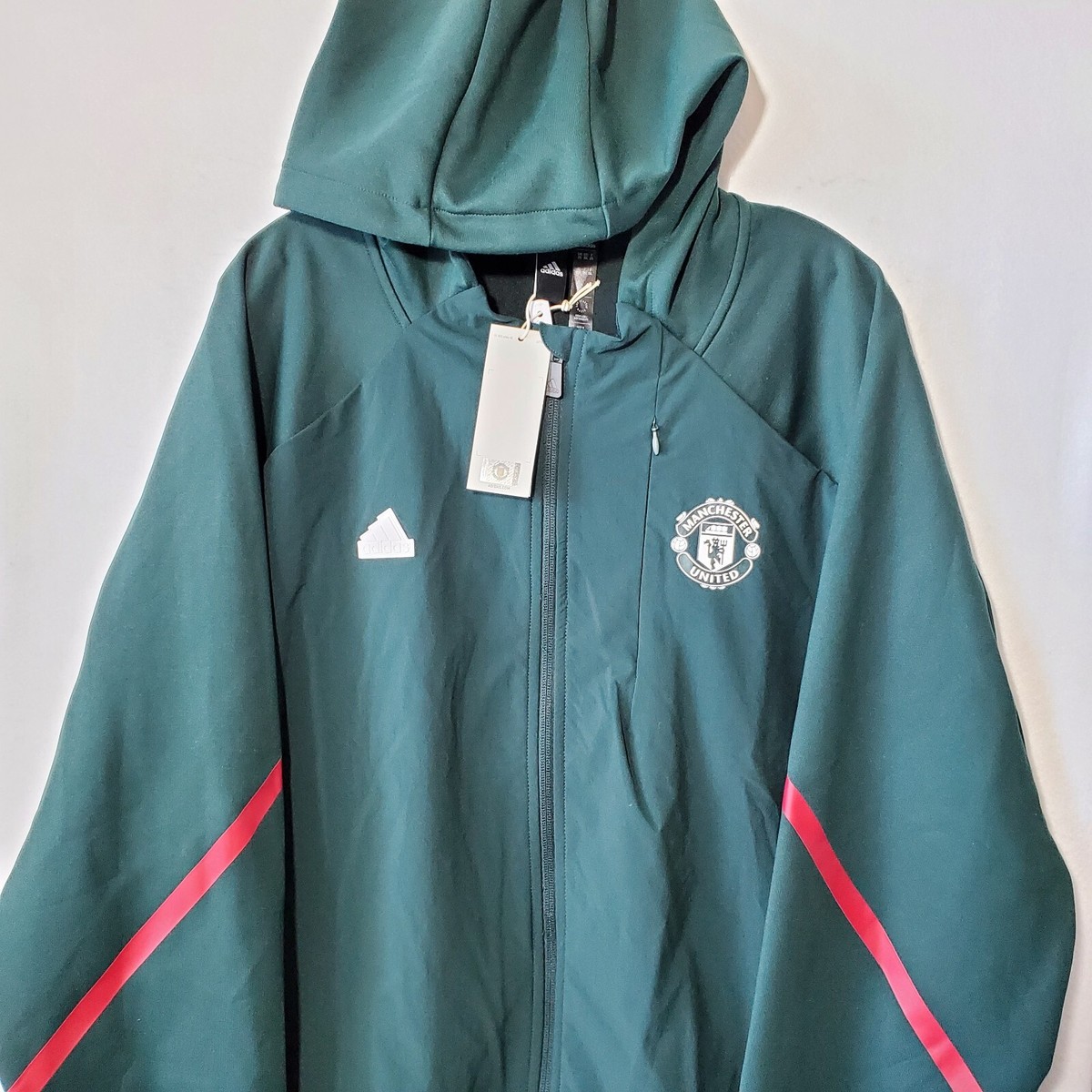  Manchester United ジャージ XL Manchester United Windbreaker Jacket Full Zip Hoodie Green Men's