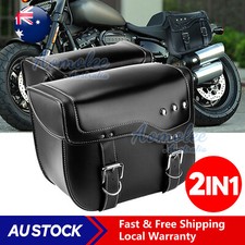 2PCS Universal Motorcycle Side Saddle Bags PU Leather Saddlebags Luggage Panier