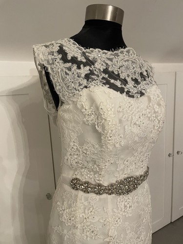 Wedding Dress Fits Size 10 Sparkling Lace Fishtail With DETACHABLE BELT - Picture 9 of 18