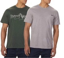 Eddie Bauer Men's Graphic & Pocket T-Shirt 2 Pack Green/Light Grey 