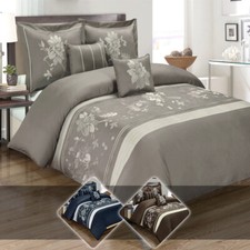 Embroidered Myra Combed Cotton 300 Thread Count 5-Piece Duvet Cover Set