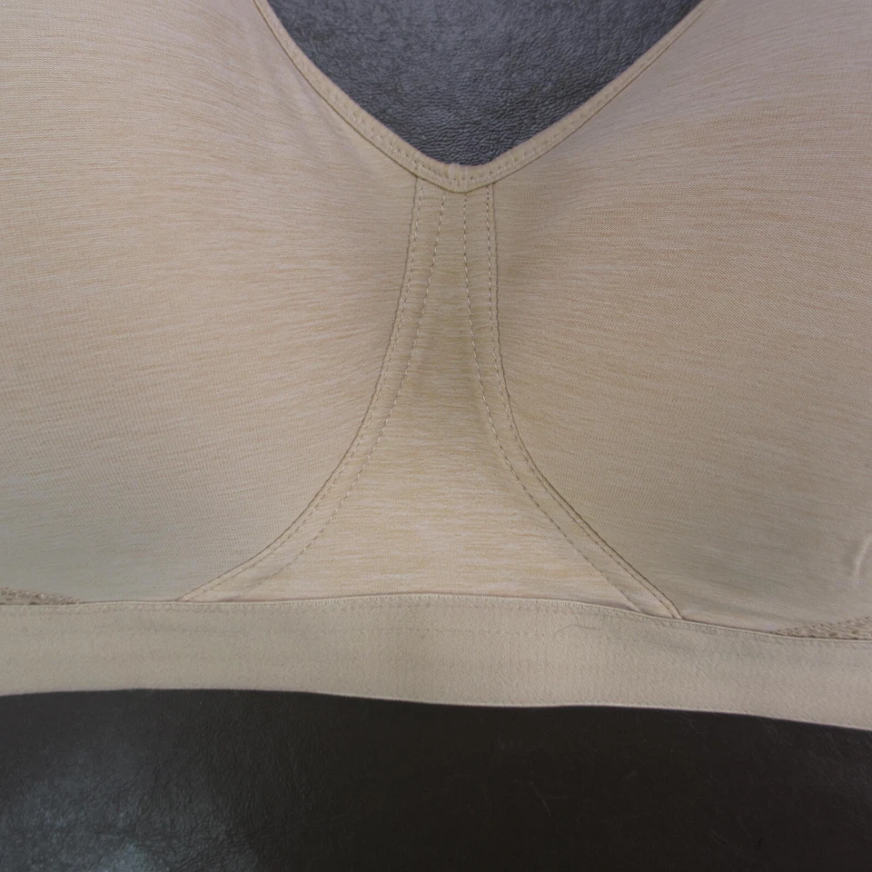 Hanes Bra Size XL Tan Padded Wireless Adjustable Clasp Back - Image 3 of 4