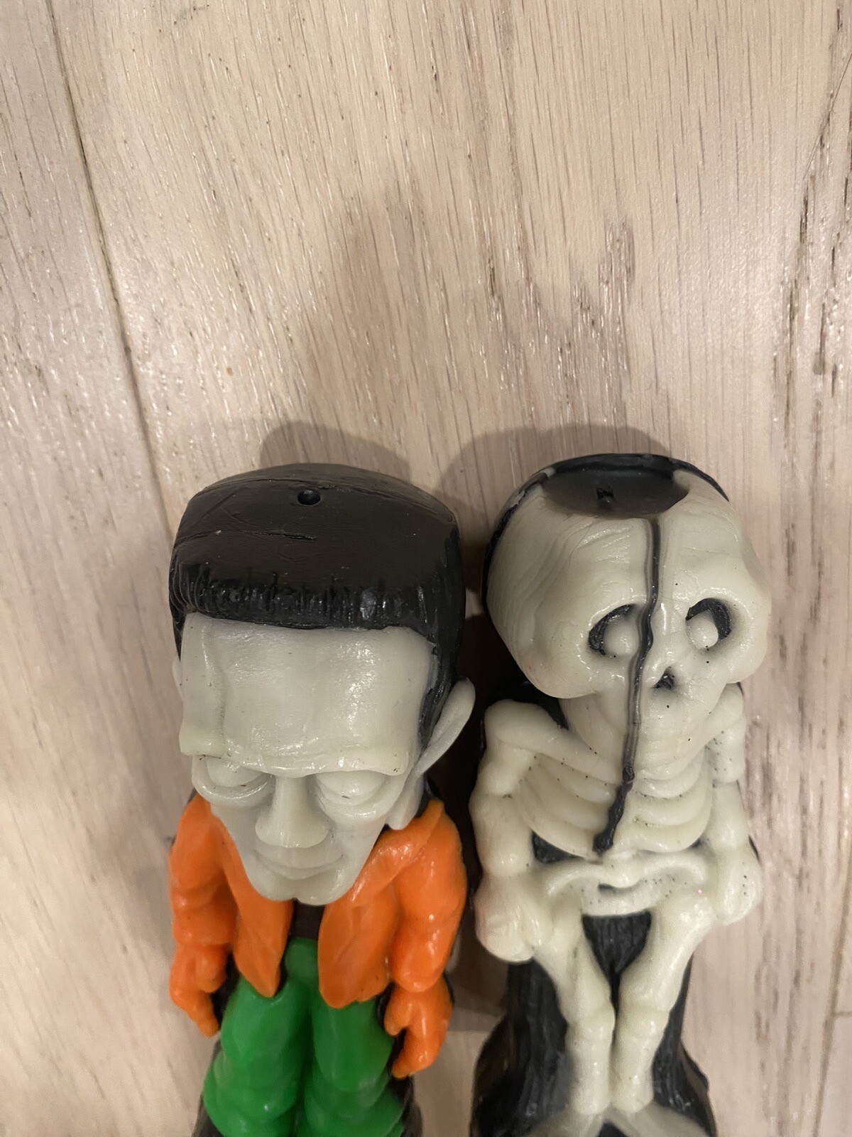 Vintage Gurley Glow In The Dark Halloween Candles Skeleton