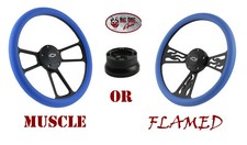 14 Black Flame Or Muscle Style Wheel Blue Vinyl For 1974 - 94 Chevy Trucks