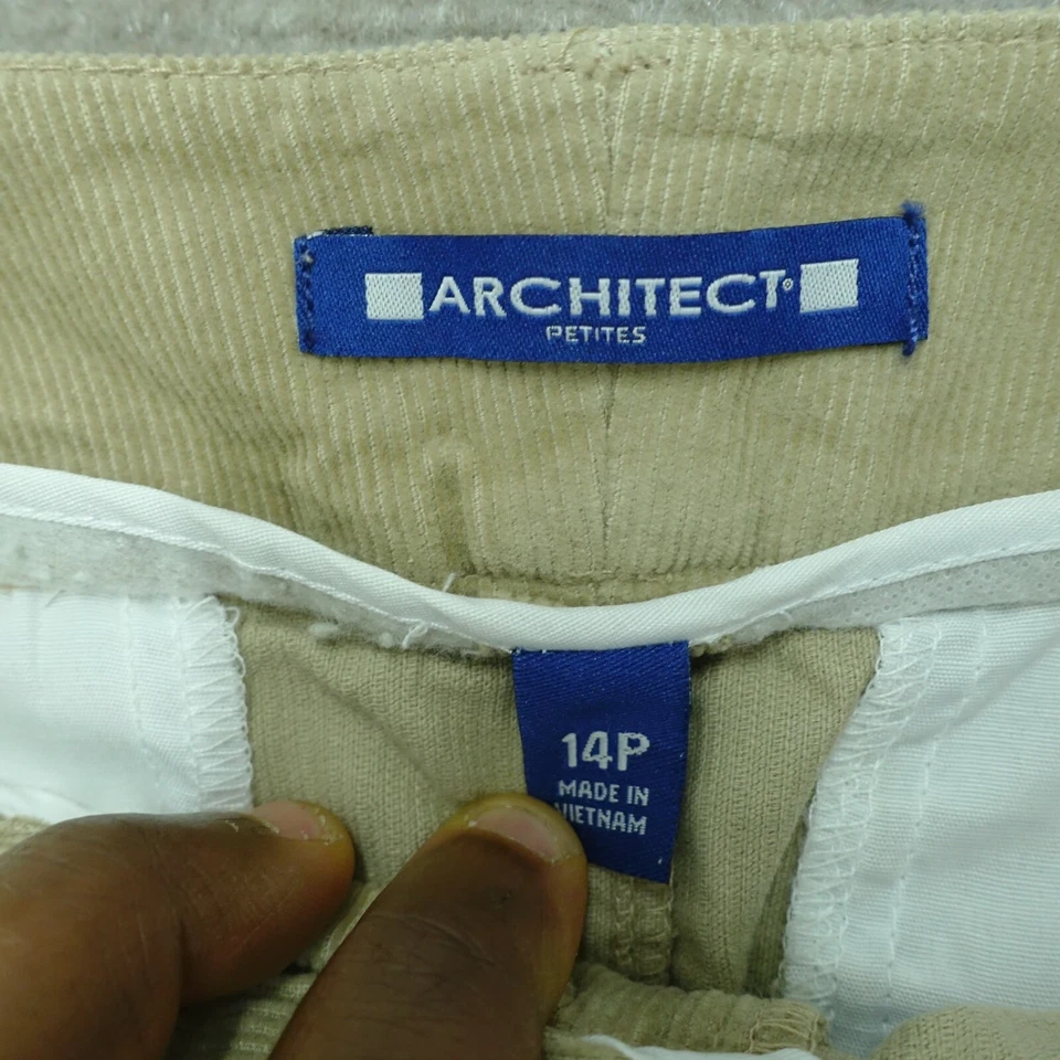 Falda Arquitecta Hasta la Rodilla Para Mujer Talla 14 Pequeña Tostada Beige Pana 100% Algodón Foto 2 de 4