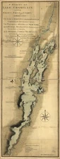 10" x 24" 1765 Map A survey of Lake Champlain including Crown Point and St.