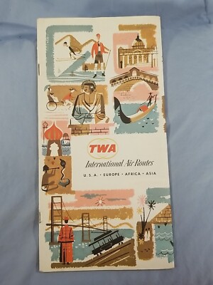Routecollection Booklet 1963 Vintage TWA International Route Map Booklet Advertising Brochure ...