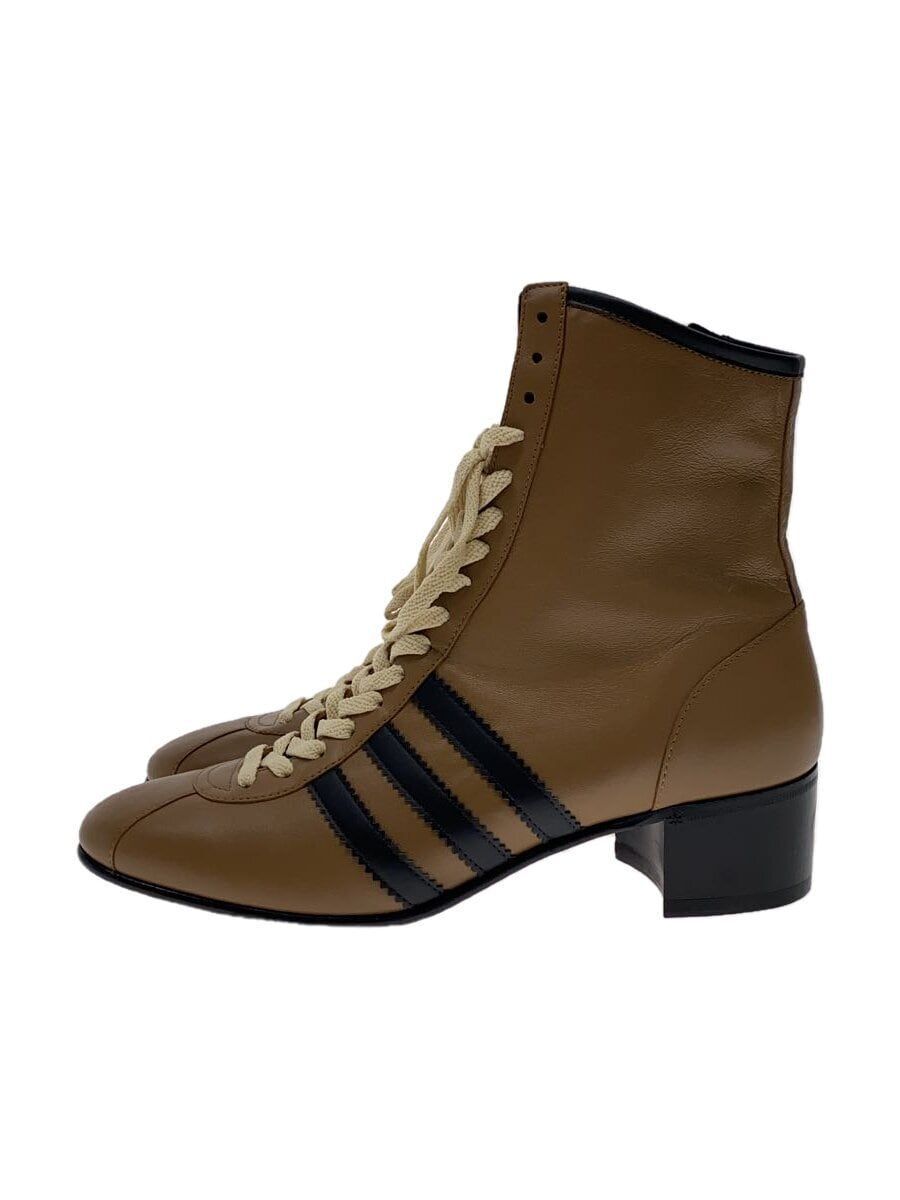 GUCCI lace up boots x adidas 3 stripe UK 7.5 Brown leather GUCCI lace up boots x adidas 3 stripe UK 7.5 Brown leather