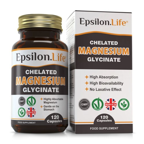 Pure Magnesium Glycinate Chelate Bisglycinate 120 Capsules No Fillers