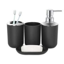 Seeatoo Black Bathroom Accessories Set 4 Pcs, Black Bathroom 4Pcs Black