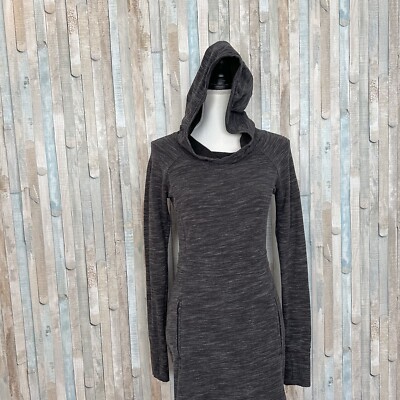 Athleta XXS Heather Gray Hooded Power Down Sweatshirt Hoodie Dress Fitted  $98 | eBay