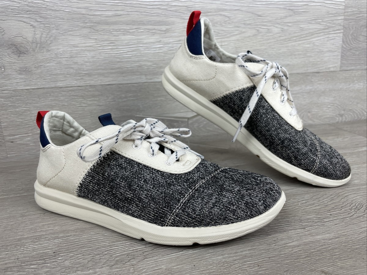 TOM S Cabrillo Sneaker Birch Tech Gray Knit Canvas Shoes Women s 7 eBay