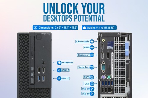 Dell Precision 3420 SFF Intel i7-6700 3.20GHz 16GB RAM 240GB SSD Win 10 Desktop - Picture 2 of 18