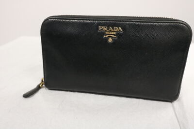 PRADA Portemonnaie Damen Geldbörse Geldbeutel Brieftasche Wallet Groß Schwarz