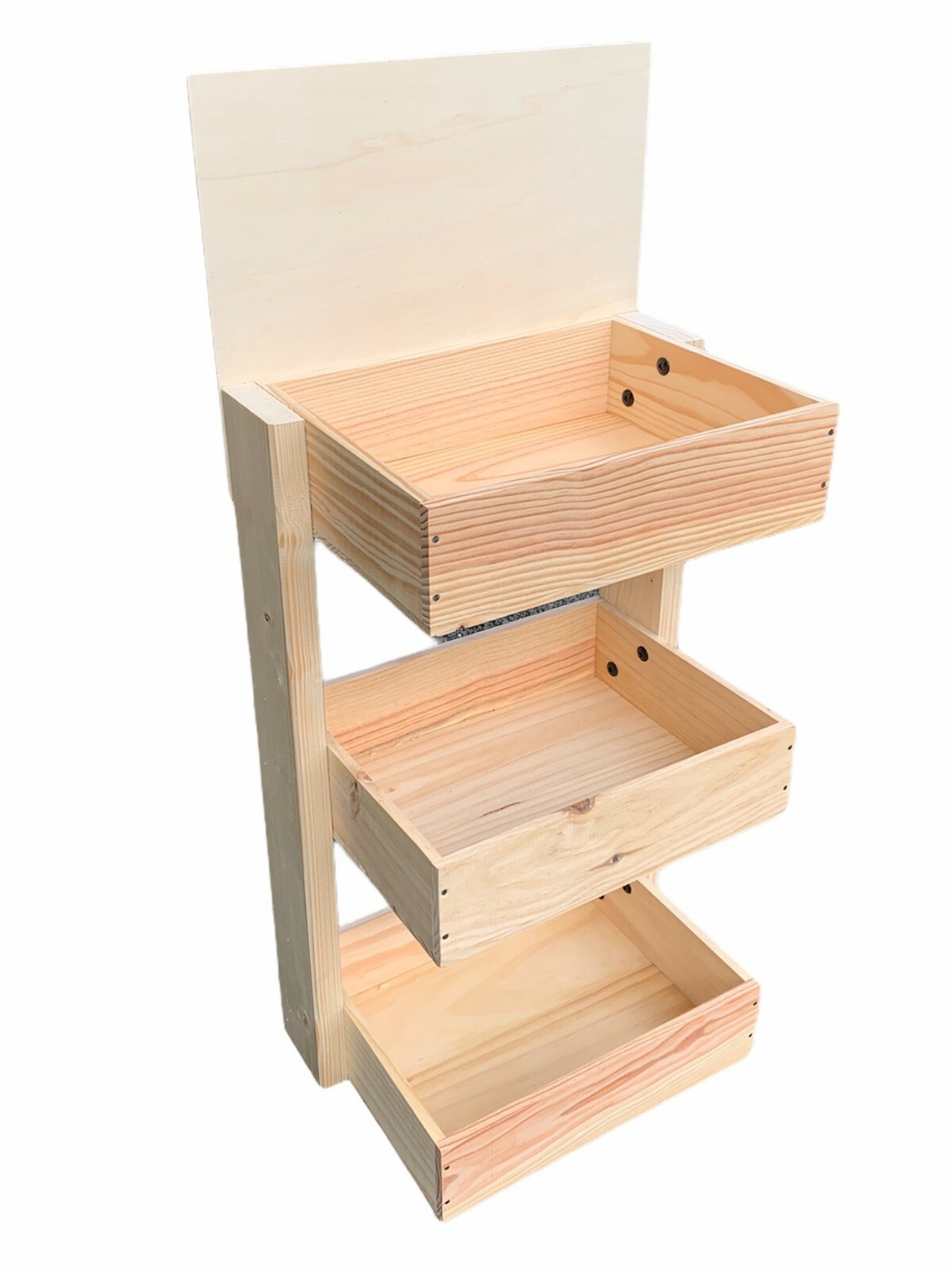 Présentoir comptoir en bois 3 niveaux stable pour exposition produits