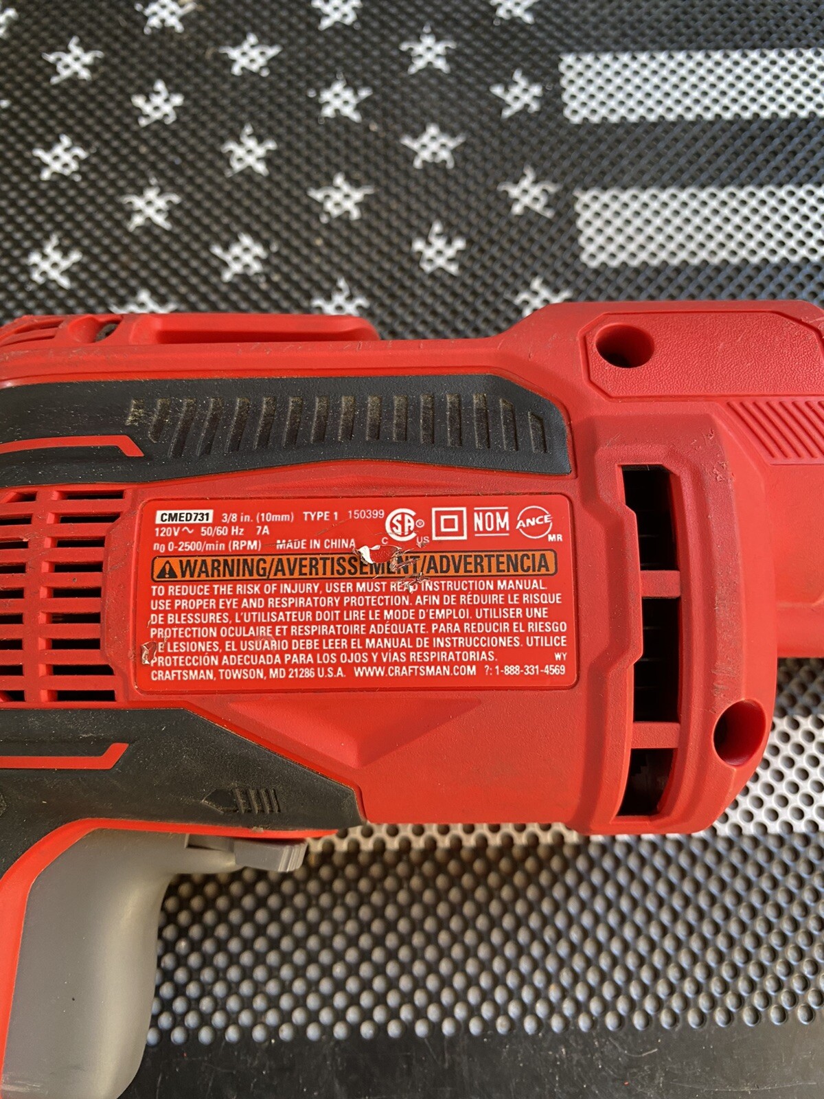 CRAFTSMAN 7 Amp 3/8in Keyless Corded Drill/Driver CMED731 PreOwned