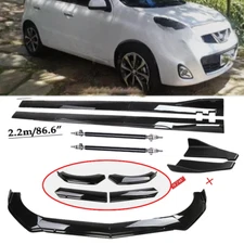 Front Bumper Lip Spoiler Chin Splitter For Nissan March Hatchback Glossy Black