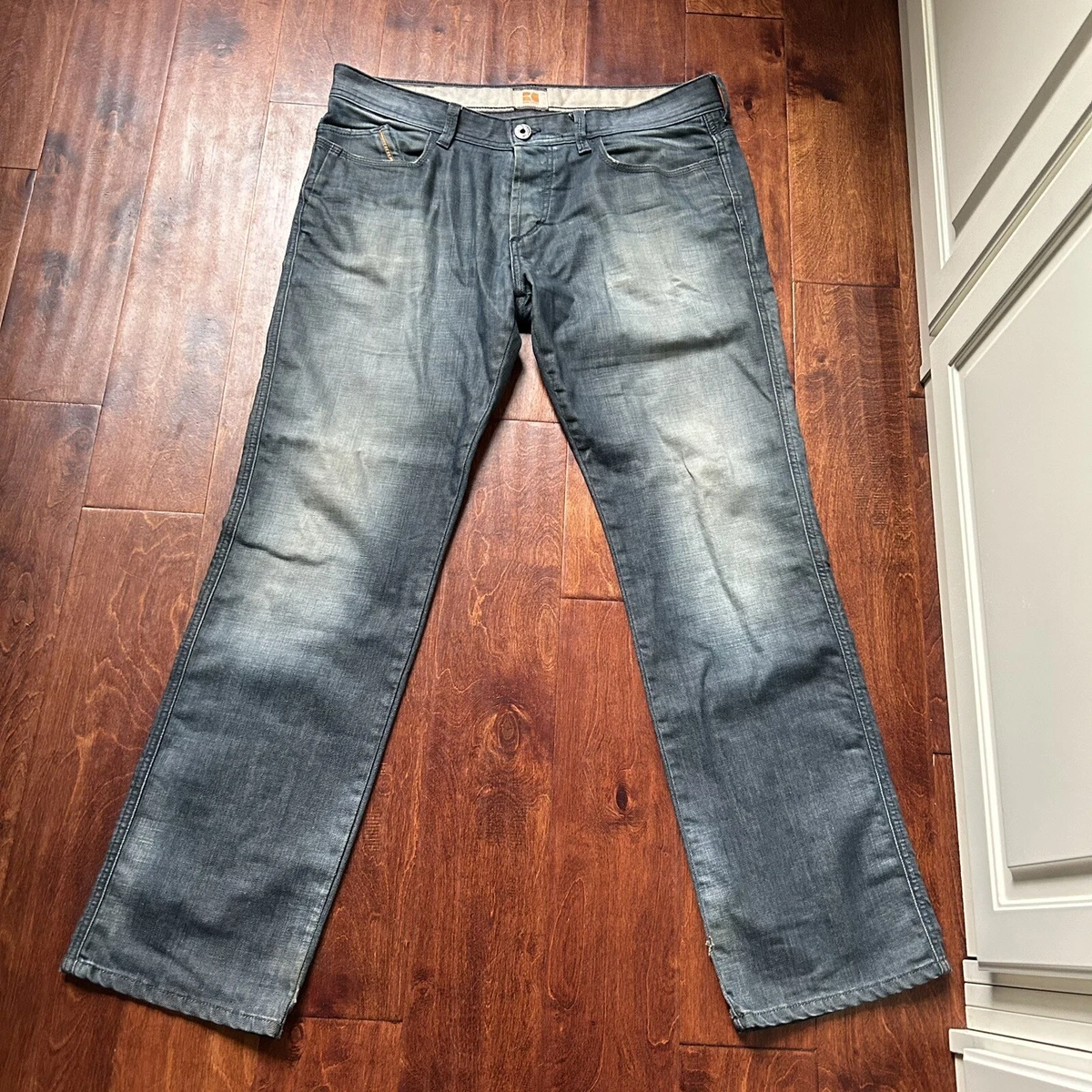 HUGO BOSS ORANGE Mens Jean Grey Relaxed Fit Button Fly 36x 32