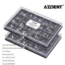 AZDENT Dental Orthodontic Bands w+ Buccal Tube 1st Molar Roth//MBT 022" 16#-35#
