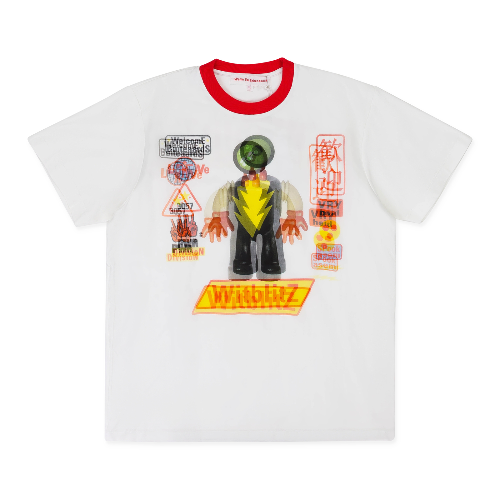 БЕЛАЯ ДВОЙНАЯ ФУТБОЛКА WITBLITZ от NWT WALTER VAN BEIRENDONCK РАЗМЕР S 530 ДОЛЛАРОВ США 29790₽