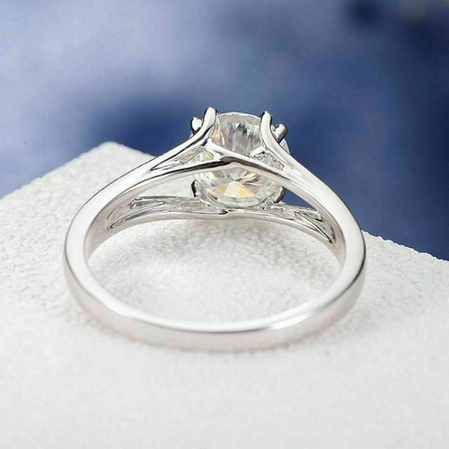 1.20ct Round Cut G VS2 Lab Grown Diamond Wedding Anniversary Ring 14K White Gold - Picture 7 of 11