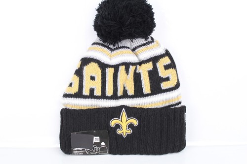 New Orleans Saints Erwachsene Beanie Mütze New Era abnehmbare Bommel schwarz gold