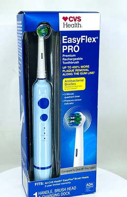 CVS Easy Flex Pro Premium Rechargeable Toothbrush Timer Antibacterial ...
