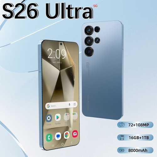 S26 Ultra 5G Smartphone 7.0in Unlocked Android 15 Cellphone Dual 16GB+1TB Blue - 第 14/14 張圖片
