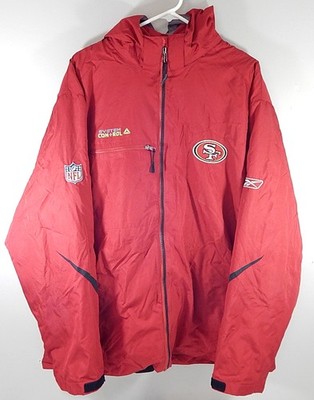 San Francisco 49'ers Reebok System Control NFL Hooded Coat Jacket Red XL