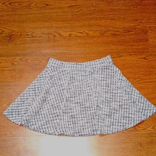 ZARA Blue/White Tweed A-Line Short Skirt Size S